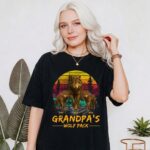 Grandpas Wolf Pack Family T Shirt Personalized Gift for Grandpa2