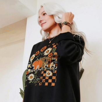 Love Grandma Life Pumpkin Floral Fall Sweatshirt for Women3