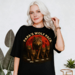 Papas Wolf Pack Family T Shirt Personalized Gift for Dad and Kids