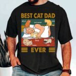 Best Cat Dad Ever Personalized Shirt Custom Name Cat Lover Gift