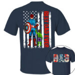 Best Dad Ever Captain America and Hulk Personalized Dad Shirt