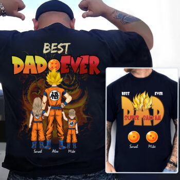 Best Dad Ever Custom Family Shirt Personalized Dragon Ball Gift