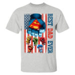 Best Dad Ever Custom Marvel Fist Building Blocks T Shirt Gift