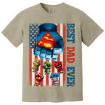 Best Dad Ever Custom Marvel Fist Building Blocks T Shirt Gift
