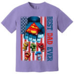 Best Dad Ever Custom Marvel Fist Building Blocks T Shirt Gift
