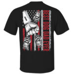 Best Dog Dad Ever Personalized Family Paw Print T-Shirt Gift