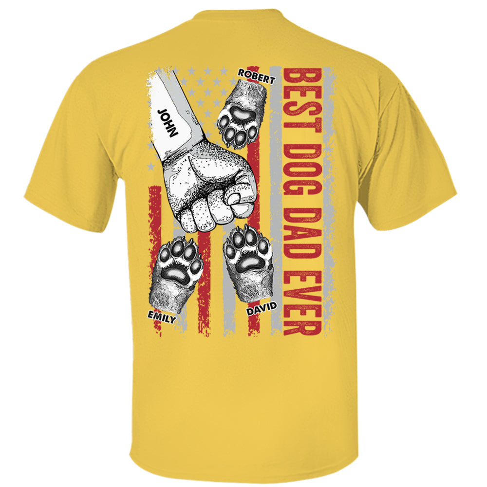 Best Dog Dad Ever Personalized Family Paw Print T-Shirt Gift Best Dog Dad Ever Personalized Family Paw Print T-Shirt Gift