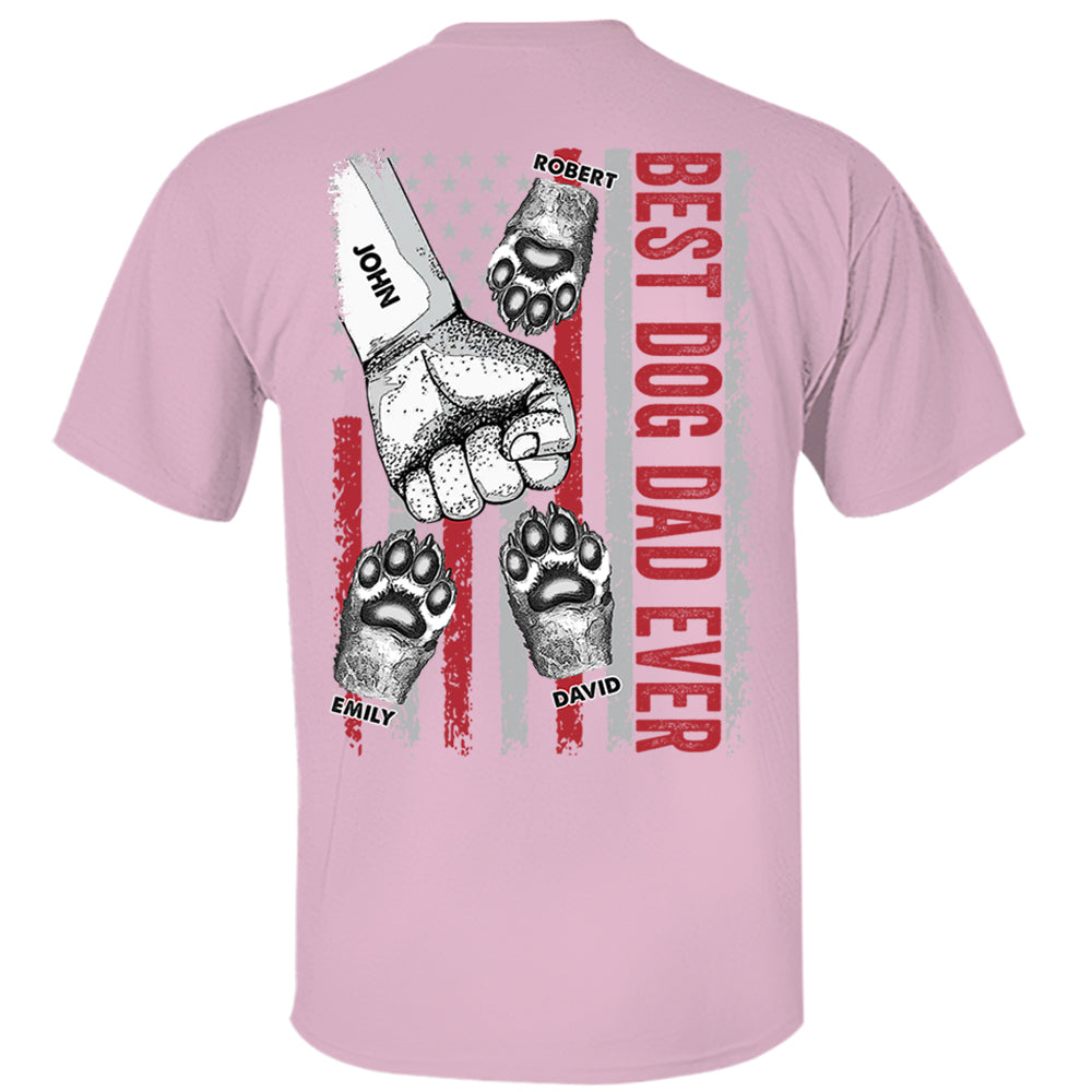 Best Dog Dad Ever Personalized Family Paw Print T-Shirt Gift Best Dog Dad Ever Personalized Family Paw Print T-Shirt Gift