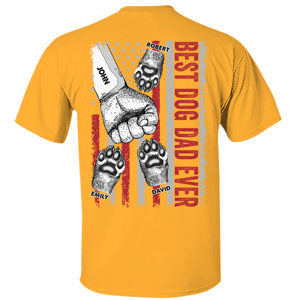 Best Dog Dad Ever Personalized Family Paw Print T-Shirt Gift Best Dog Dad Ever Personalized Family Paw Print T-Shirt Gift