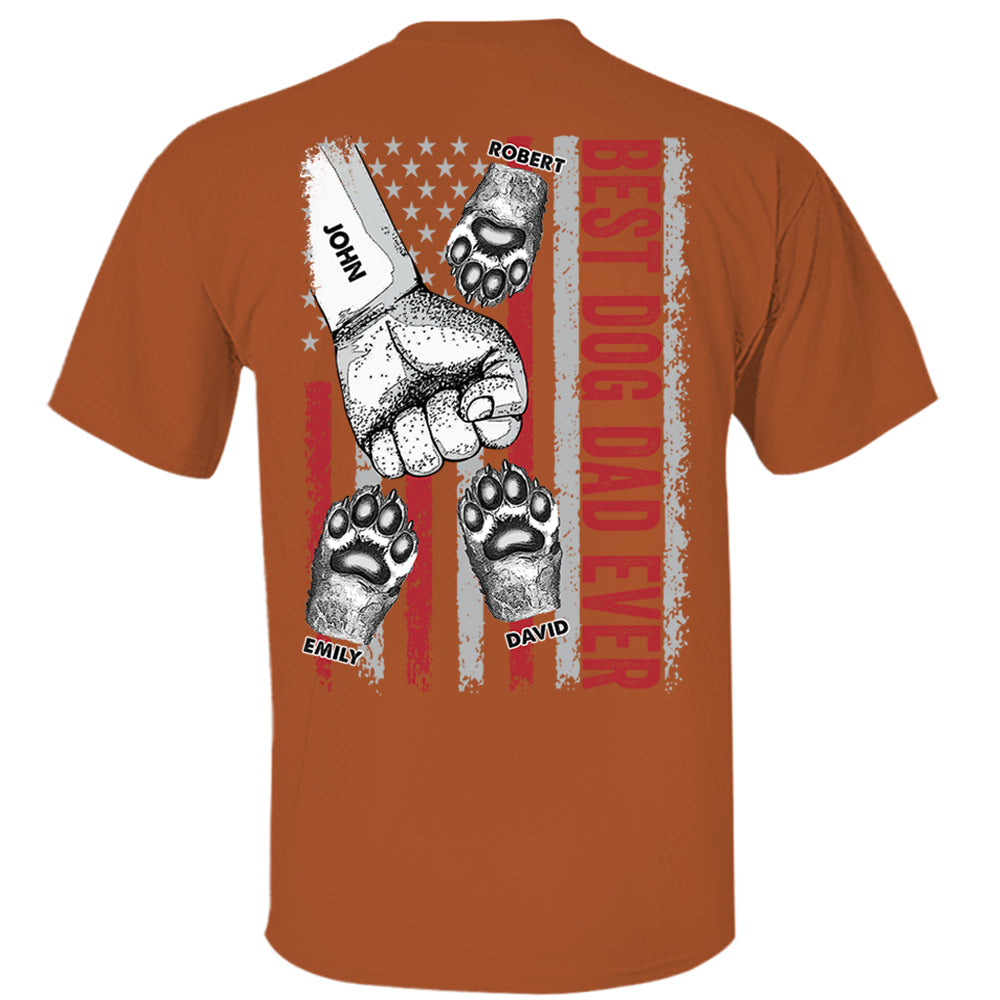 Best Dog Dad Ever Personalized Family Paw Print T-Shirt Gift Best Dog Dad Ever Personalized Family Paw Print T-Shirt Gift