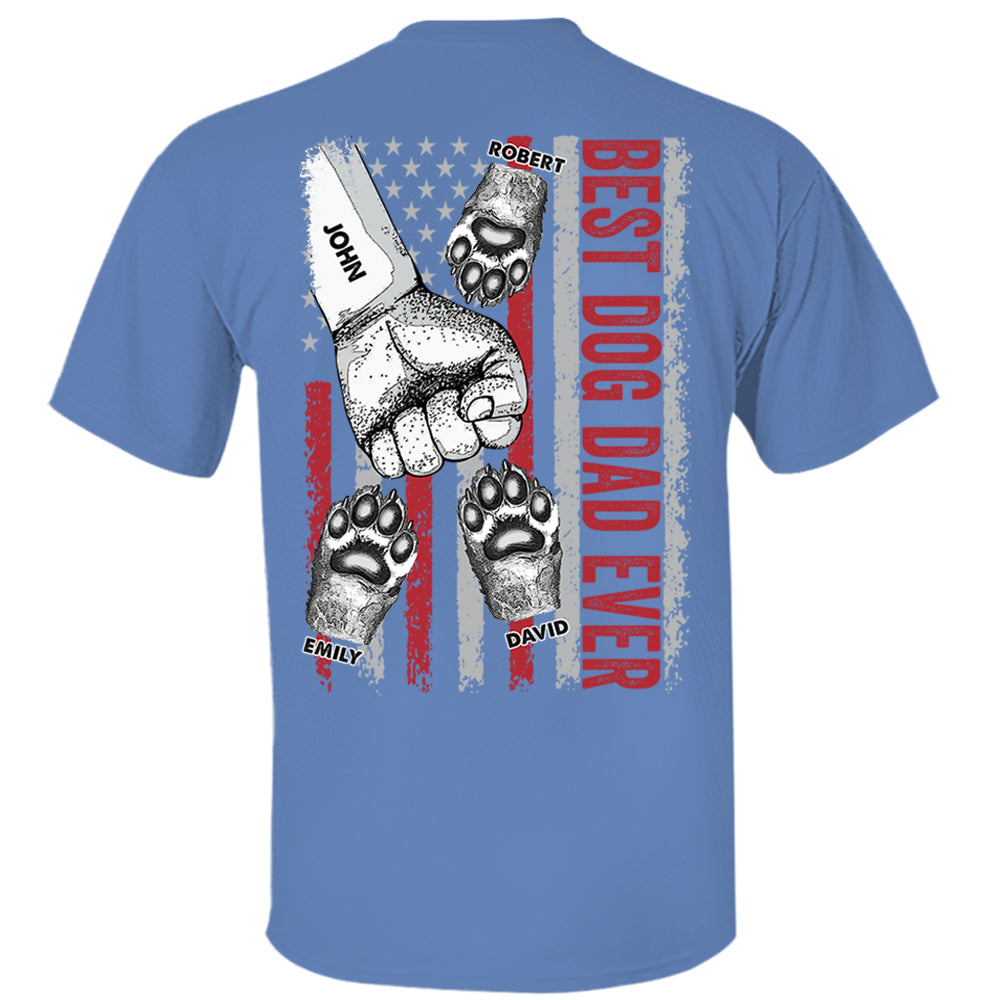 Best Dog Dad Ever Personalized Family Paw Print T-Shirt Gift Best Dog Dad Ever Personalized Family Paw Print T-Shirt Gift