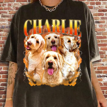 Charlie Golden Retriever Dogs Graphic Tee Shirt for Women Casual