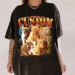 Custom Pet Cat Portrait T Shirt Unique Personalized Cat Lover Gift