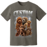 Custom Poodle Dog Graphic Oversized T Shirt Dress for Women