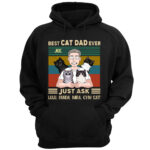 Customizable Best Cat Dad Ever Shirt with Up to Four Cats Design
