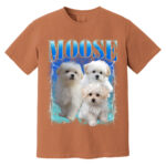 Cute Puppy Moose Graphic Tee Shirt for Women and Men Casual Wear