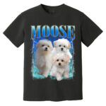 Cute Puppy Moose Graphic Tee Shirt for Women and Men Casual Wear