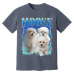 Cute Puppy Moose Graphic Tee Shirt for Women and Men Casual Wear
