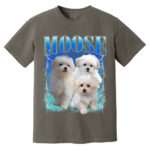 Cute Puppy Moose Graphic Tee Shirt for Women and Men Casual Wear