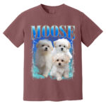 Cute Puppy Moose Graphic Tee Shirt for Women and Men Casual Wear