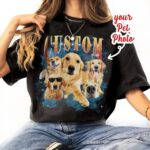 Custom Pet Photo Shirt Personalized Dog Lover Gift Tee for Women