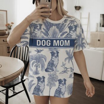 Dog Mom Graphic Tee Shirt Cute Dog Lover T Shirt Gift for Women
