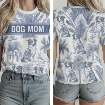 Dog Mom Graphic Tee Shirt Cute Dog Lover T Shirt Gift for Women