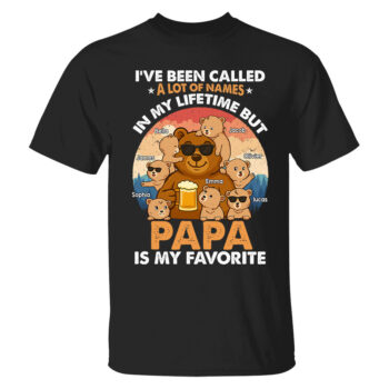 Favorite Papa Bear Shirt Gift for Grandpa and Loving Grandchildren