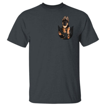 Funny German Shepherd Puppy Pocket T Shirt Cute Dog Lover Tee Top