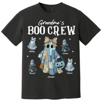 Grandmas Boo Crew Halloween Ghost Patchwork Sweatshirt for Women
