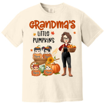 Grandmas Little Pumpkins Personalized Cute Fall Family Shirt
