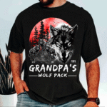 Grandpas Wolf Pack Personalized T Shirt Custom Names Gift Idea