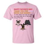 Happy Fathers Day Thank You From Dogs Personalized Dad Shirt