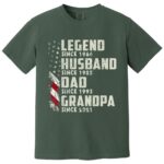 Legend Husband Dad Grandpa Since 1966 Vintage American Flag Shirt
