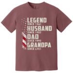 Legend Husband Dad Grandpa Since 1966 Vintage American Flag Shirt