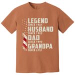 Legend Husband Dad Grandpa Since 1966 Vintage American Flag Shirt