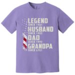 Legend Husband Dad Grandpa Since 1966 Vintage American Flag Shirt