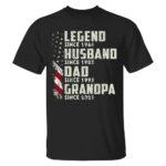 Legend Husband Dad Grandpa Since 1966 Vintage American Flag Shirt