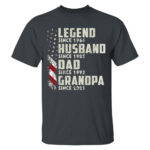 Legend Husband Dad Grandpa Since 1966 Vintage American Flag Shirt