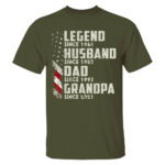 Legend Husband Dad Grandpa Since 1966 Vintage American Flag Shirt