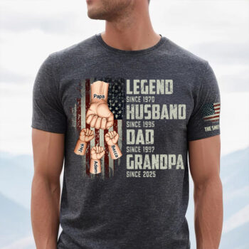 Legend Husband Dad Grandpa Since Custom Family Names T Shirt