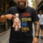 Legend Husband Dad Papa Custom Name Family Fist T Shirt Gift