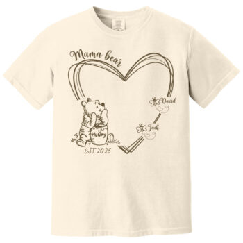 Mama Bear Personalized T Shirt Custom Name Heart Design Est 2025
