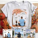 Memorial Shirt for Men Missing Their Dog Sitting Under Tree and Talking