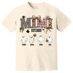 Mom Est 2025 Halloween Ghost Shirt Personalized Family Names Tee
