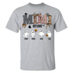 Mom Est 2025 Halloween Ghost Shirt Personalized Family Names Tee