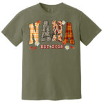 Nana Life Est 2025 Sweatshirt Fall Autumn Leaves Plaid Animal Print