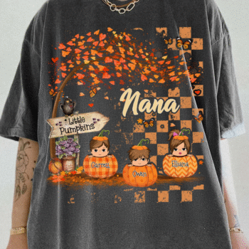 Nana Little Pumpkins Personalized Fall Shirt with Kids Names