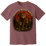 Papas Wolf Pack Family T Shirt Personalized Gift for Dad and Kids