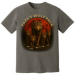 Papas Wolf Pack Family T Shirt Personalized Gift for Dad and Kids